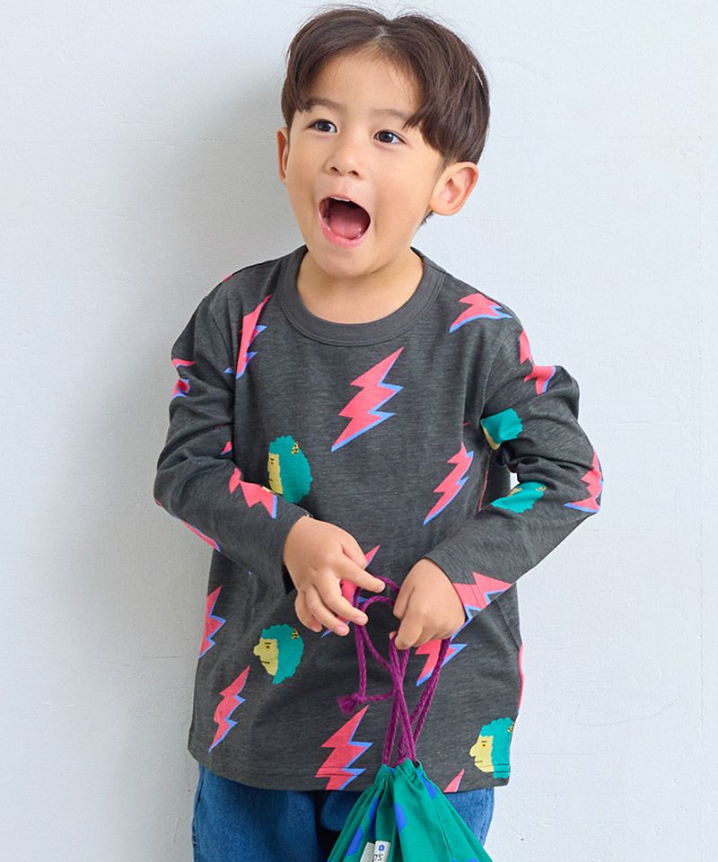 Makiz Kids T-shirt Japanese long-sleeved tee boa fleece snap jacket style 4 colors 