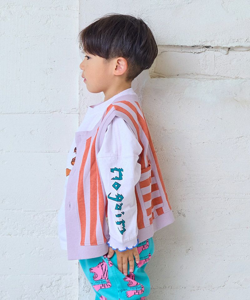 마키즈 키즈 티셔츠 일본 긴팔티 소매 프린트 리브 빅론 디자인 4컬러