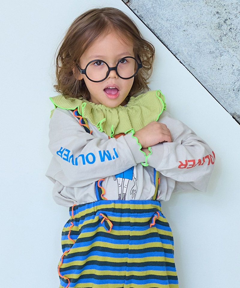 마키즈 키즈 티셔츠 일본 긴팔티 소매 프린트 리브 빅론 디자인 4컬러