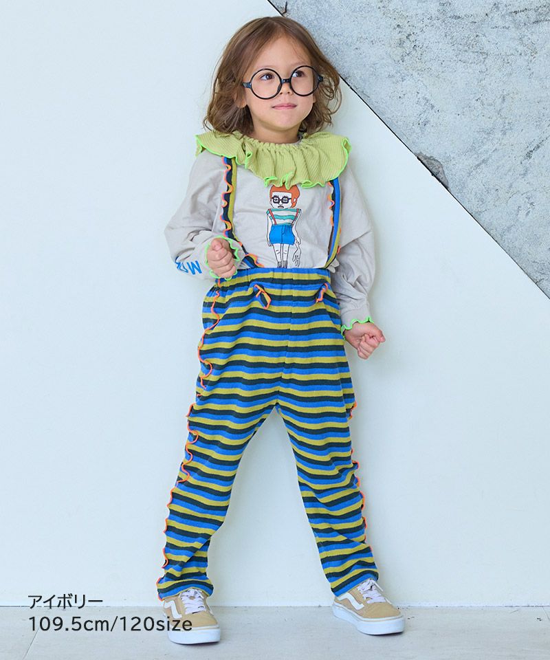 마키즈 키즈 티셔츠 일본 긴팔티 소매 프린트 리브 빅론 디자인 4컬러