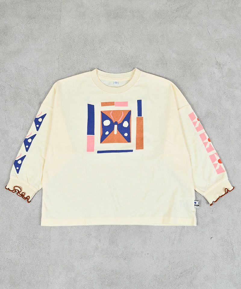 마키즈 키즈 티셔츠 일본 긴팔티 소매 프린트 리브 빅론 디자인 4컬러