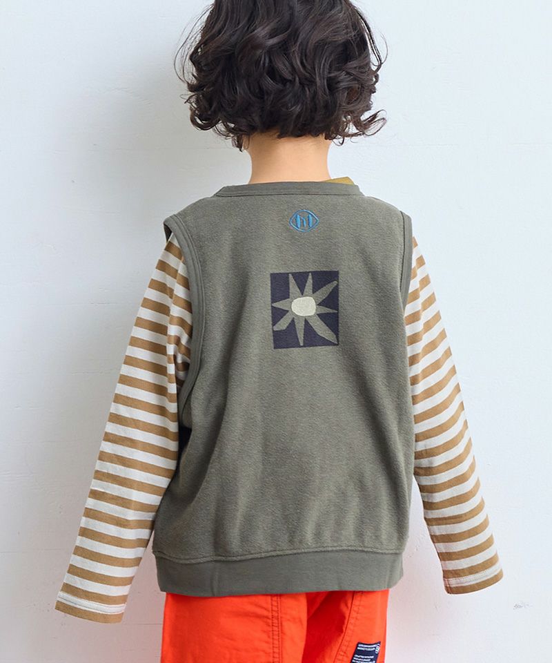 Makiz Kids T-shirt Japanese long-sleeved tee boa fleece snap jacket style 4 colors 