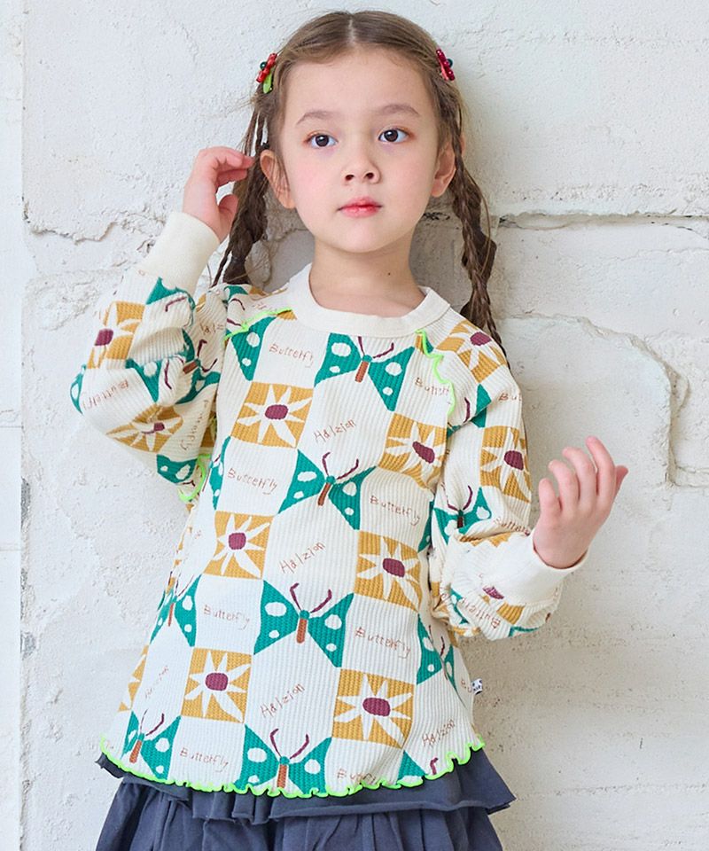 Makiz Kids T-shirt Japanese long-sleeved tee boa fleece snap jacket style 4 colors 