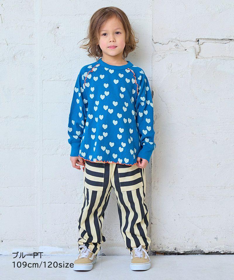 마키즈 키즈 티셔츠 일본 긴팔티 소우가라 와플 멜로 컷톱 4컬러