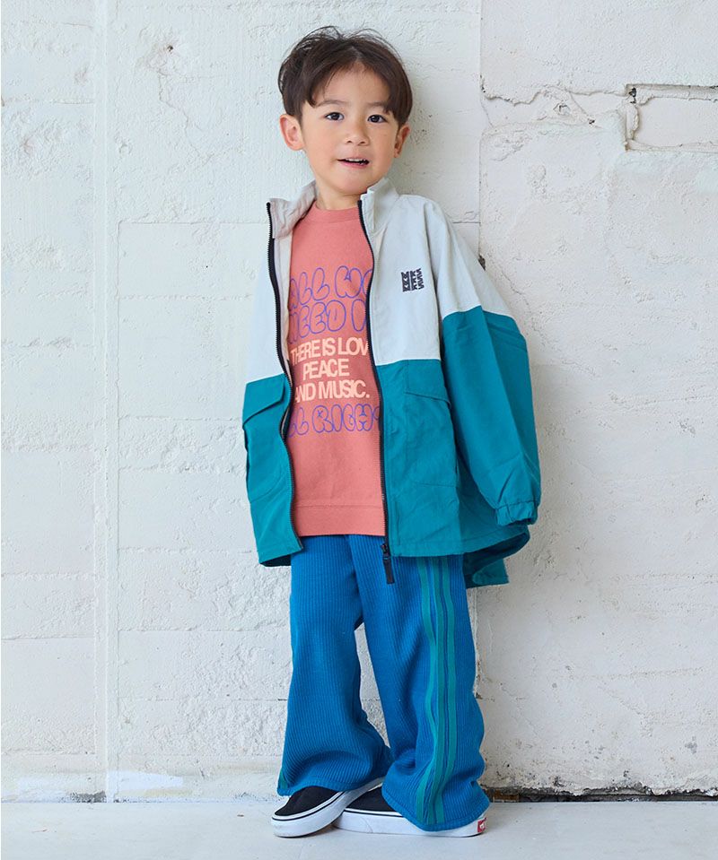 Makiz Kids T-shirt Japanese long-sleeved tee boa fleece snap jacket style 4 colors 