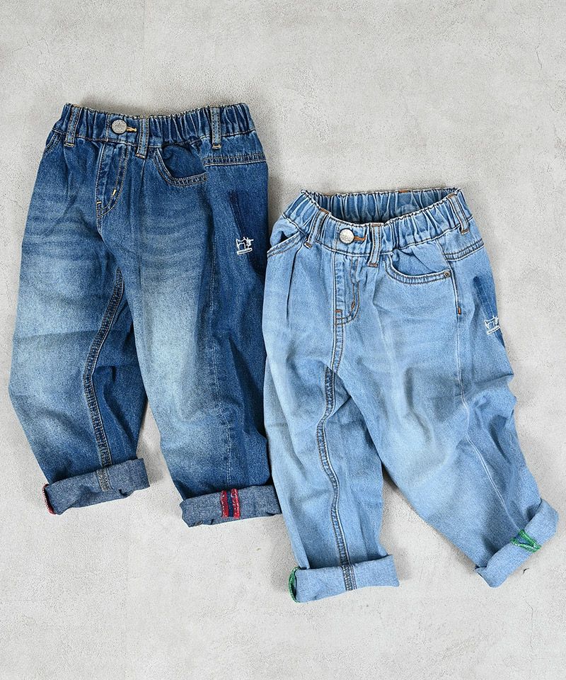 마키즈 키즈 바지 일본 청바지 릴렉스핏 테이퍼드 데님 팬츠 2컬러