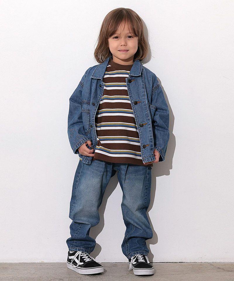 마키즈 키즈 바지 일본 청바지 릴렉스핏 테이퍼드 데님 팬츠 2컬러