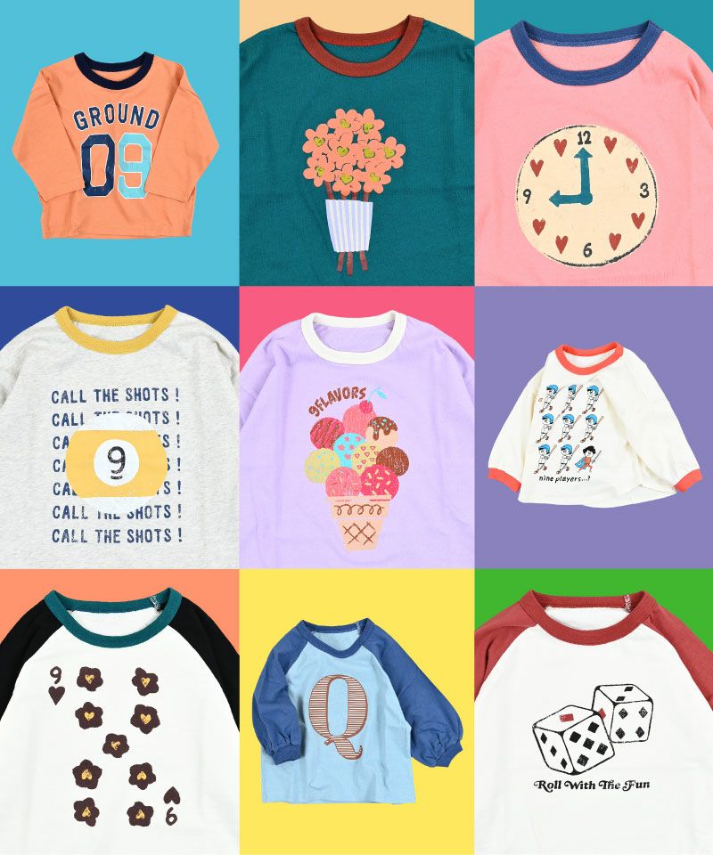 마키즈 키즈 티셔츠 일본 긴팔티 그래픽 프린트 디자인 9컬러