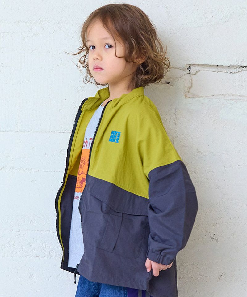 Makiz Kids T-shirt Japanese long-sleeved tee boa fleece snap jacket style 4 colors 