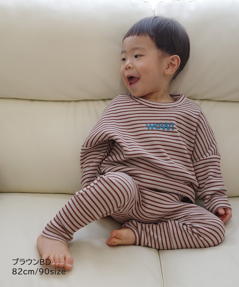 마키즈 베이비 바지 일본 MARKEY'S 아기 와플 스트라이프 팬츠 3컬러