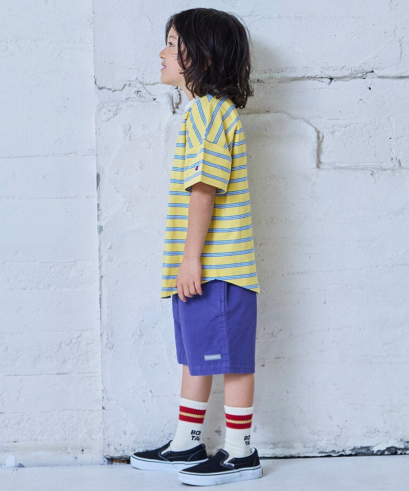 마키즈 키즈 티셔츠 일본 MARKEY'S 반팔티 챔피온 로고 스트라이프 2컬러