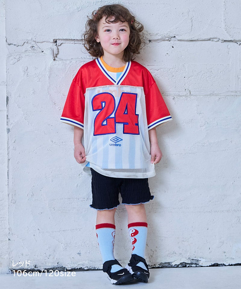 마키즈 키즈 티셔츠 일본 MARKEY'S 반팔티 UMBRO 풋볼 셔츠 100-120cm 3컬러