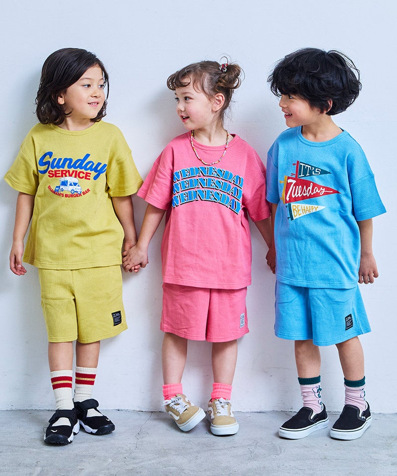 마키즈 키즈 셋업 일본 MARKEY'S 반팔티 반바지 위클리 썸머 프린트 7컬러