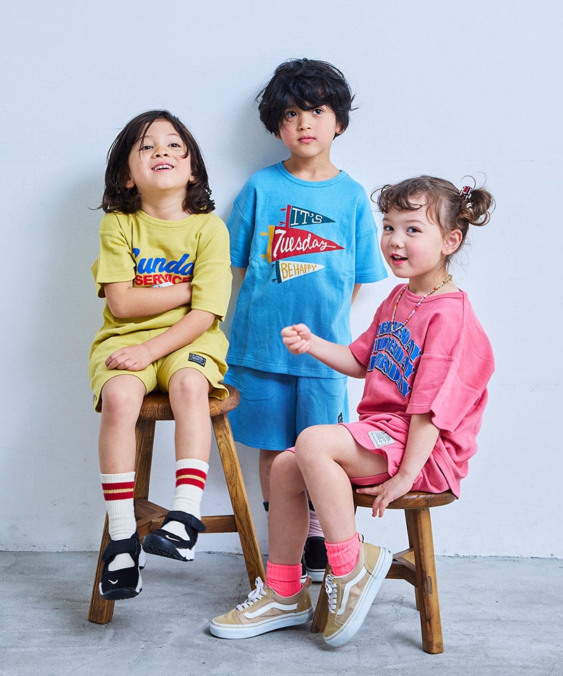 마키즈 키즈 셋업 일본 MARKEY'S 반팔티 반바지 위클리 썸머 프린트 7컬러