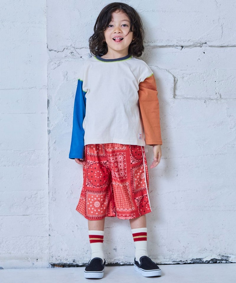 마키즈 키즈 바지 일본 MARKEY'S 반바지 페이즐리 메쉬 2컬러
