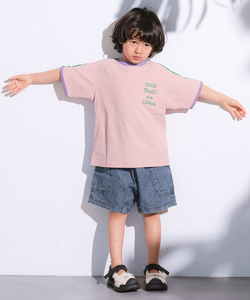 마키즈 티셔츠 일본 MARKEY'S 반팔티 사이드 라인 프린트 3컬러