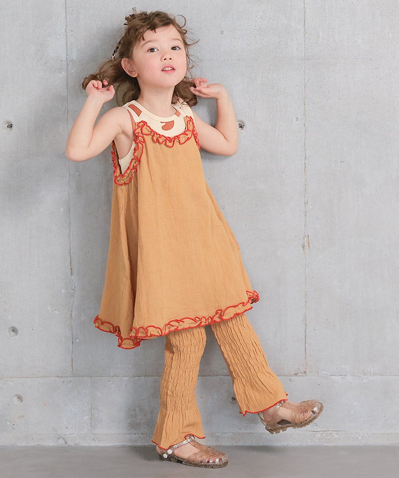 마키즈 바지 일본 MARKEY'S 걸스 셔링 플레어 롱팬츠 3컬러