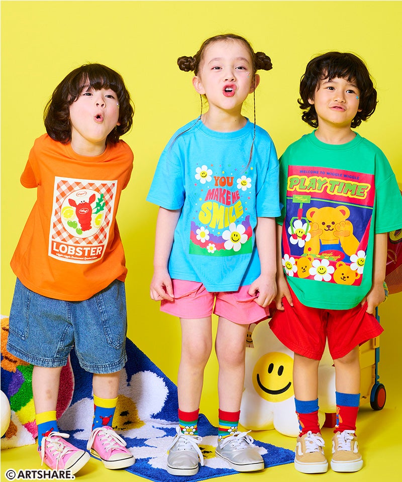 마키즈 티셔츠 일본 MARKEY'S wiggle wiggle 프린트 반팔티 8컬러