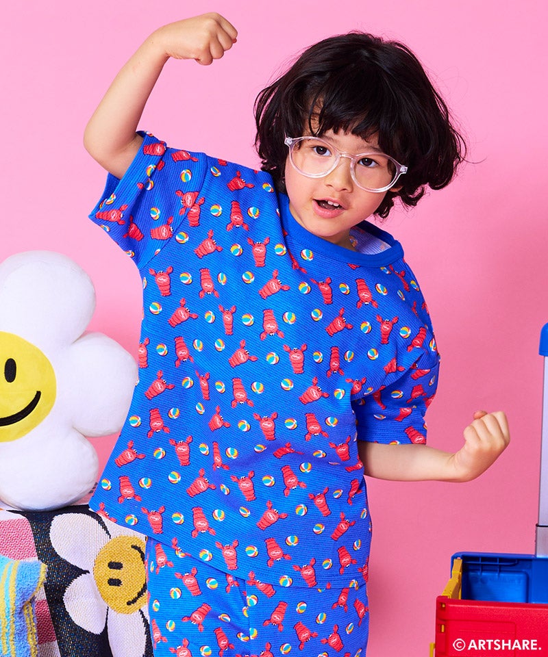 마키즈 티셔츠 일본 MARKEY'S wiggle wiggle 와플 패턴 반팔티 4컬러