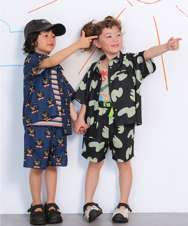 Makiz Kids T-shirt Japanese long-sleeved tee boa fleece snap jacket style 4 colors 