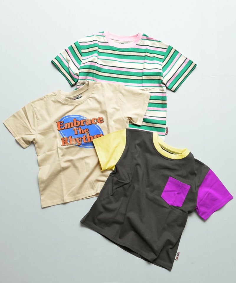 마키즈 티셔츠 일본 MARKEY'S 배색 보더 프린트 3장 세트 반팔티 3컬러