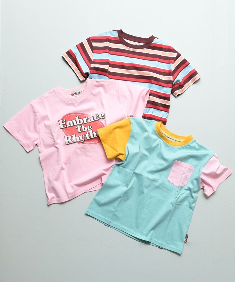 마키즈 티셔츠 일본 MARKEY'S 배색 보더 프린트 3장 세트 반팔티 3컬러