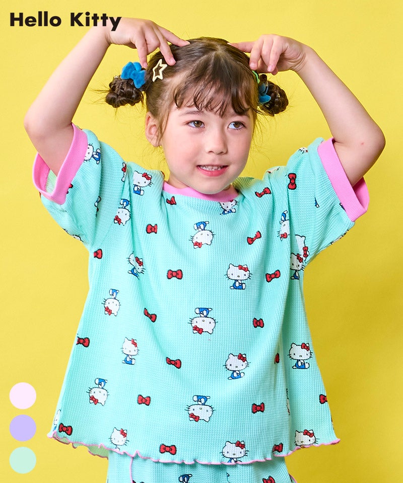 마키즈 티셔츠 일본 MARKEY'S 산리오 헬로키티 와플 반팔티 3컬러