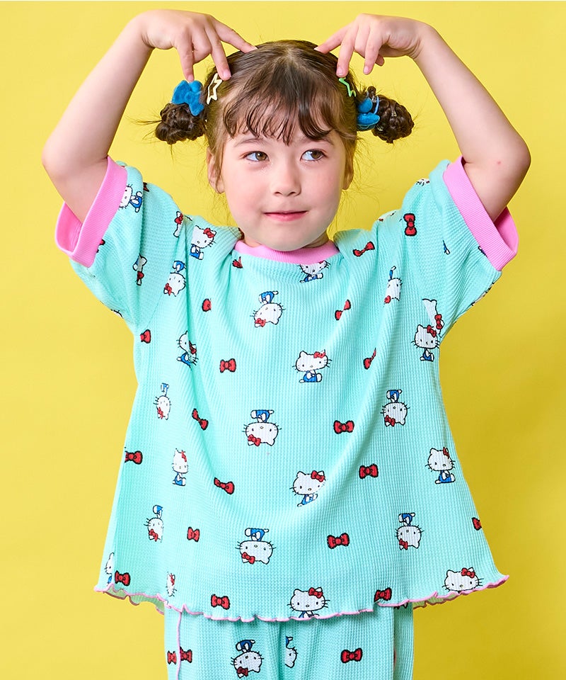 마키즈 티셔츠 일본 MARKEY'S 산리오 헬로키티 와플 반팔티 3컬러