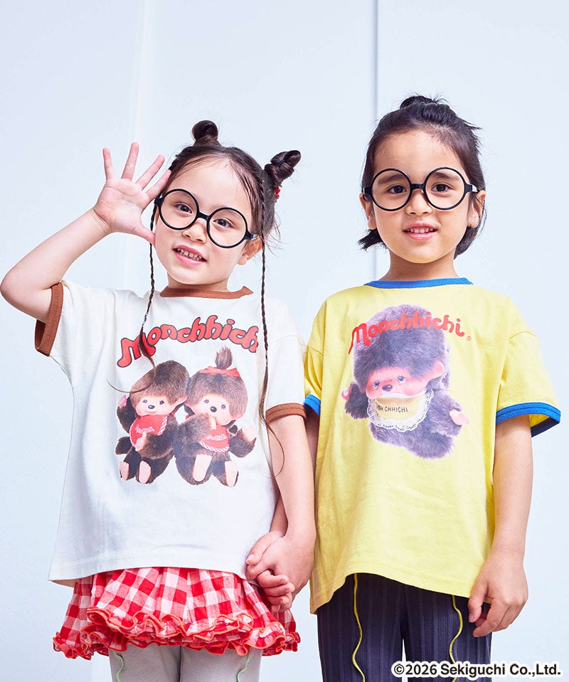 마키즈 티셔츠 일본 MARKEY'S 몬치치 프린트 링거 반팔티 3컬러