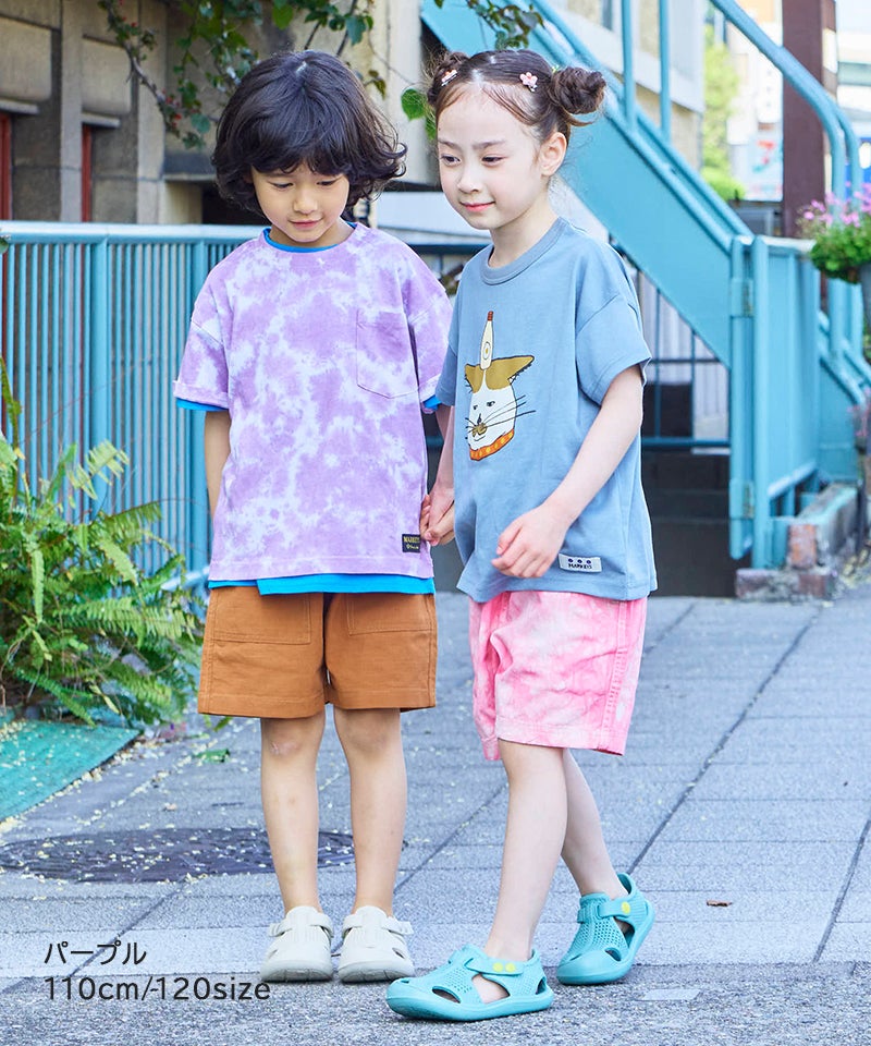 마키즈 반팔 일본 아동복 타이 다이 포켓 티셔츠 6컬러