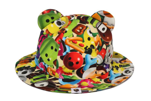 베이프 키즈 모자 일본 BAPE 버킷햇 3D 마일로 올 프렌즈 베어 이어 멀티