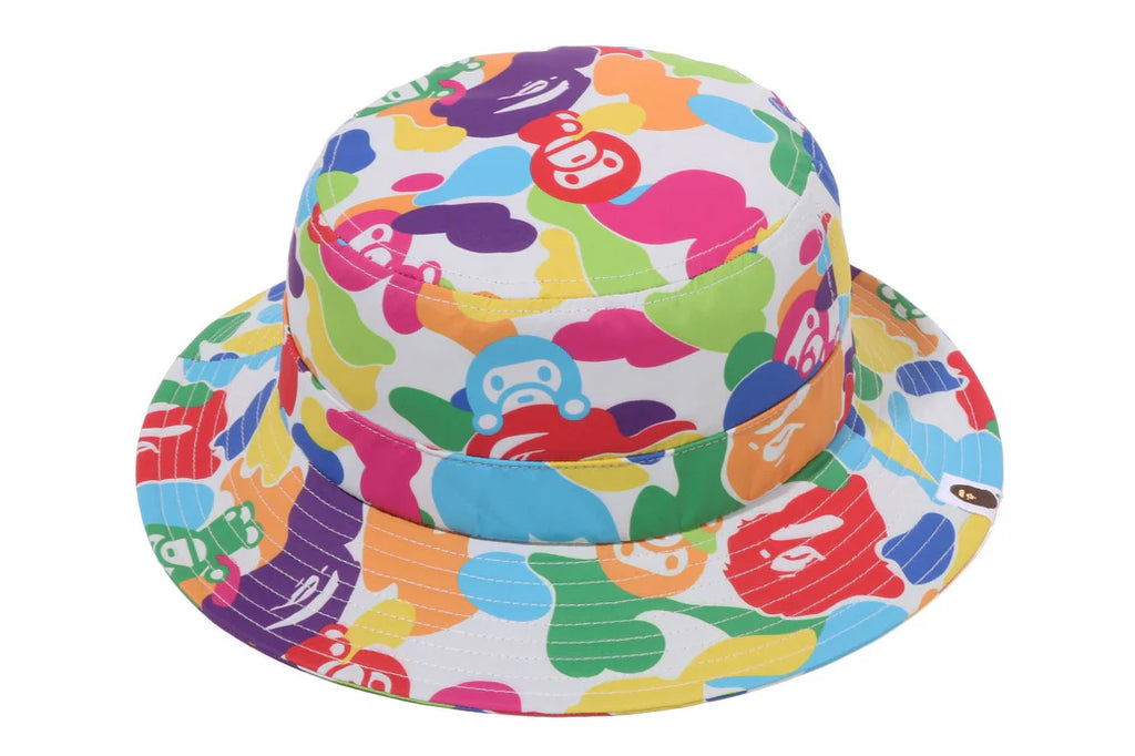 베이프 키즈 모자 일본 BAPE 버킷햇 마일로 ABC 사파리 멀티 패턴