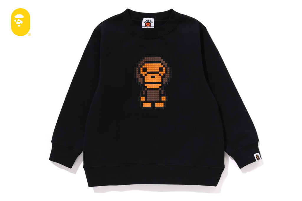 베이프 키즈 티셔츠 일본 BAPE 맨투맨 베이비 마일로 블록 타입 긴팔 2컬러