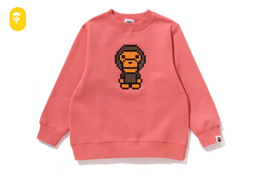 베이프 키즈 티셔츠 일본 BAPE 맨투맨 베이비 마일로 블록 타입 긴팔 2컬러