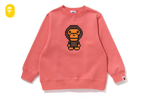 베이프 키즈 티셔츠 일본 BAPE 맨투맨 베이비 마일로 블록 타입 긴팔 2컬러