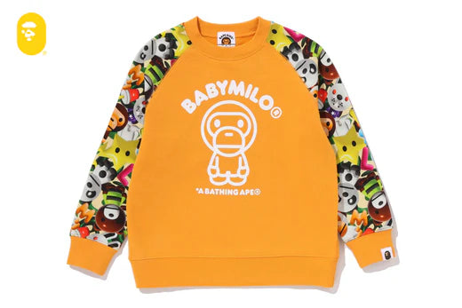 베이프 키즈 티셔츠 일본 BAPE 맨투맨 3D 마일로 올 프렌드 크루넥 스웻 셔츠 2컬러