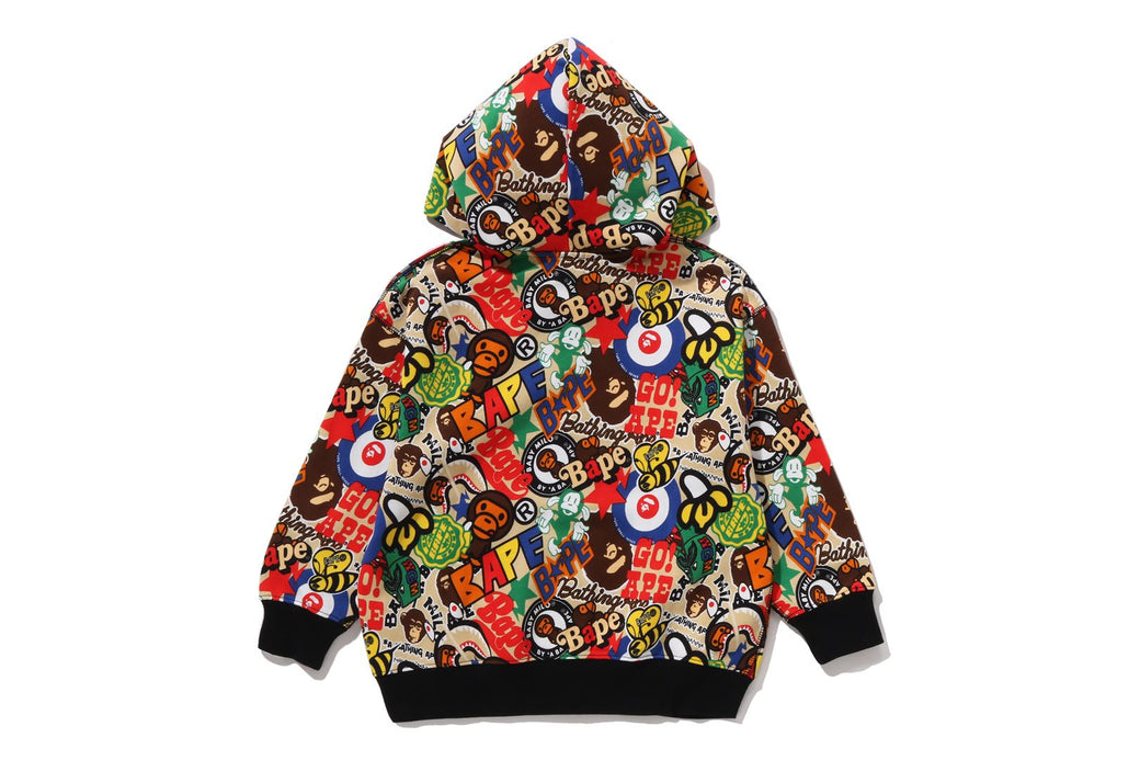 베이프 키즈 자켓 일본 BAPE 후드집업 마일로 아소트 릴랙스 핏 멀티 패턴