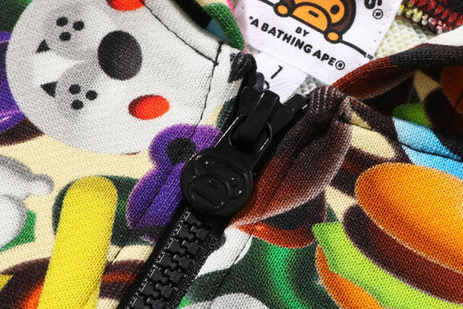 베이프 키즈 자켓 일본 BAPE 후드집업 3D 마일로 올 프렌즈 멀티 패턴