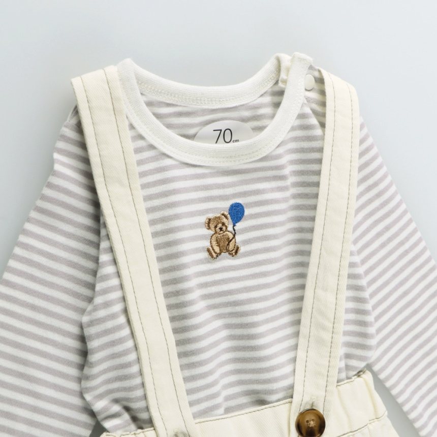 Branshes Kids T-shirt Japan branshes man-to-man ribbon embroidery boa trainer long sleeve 2 colors 