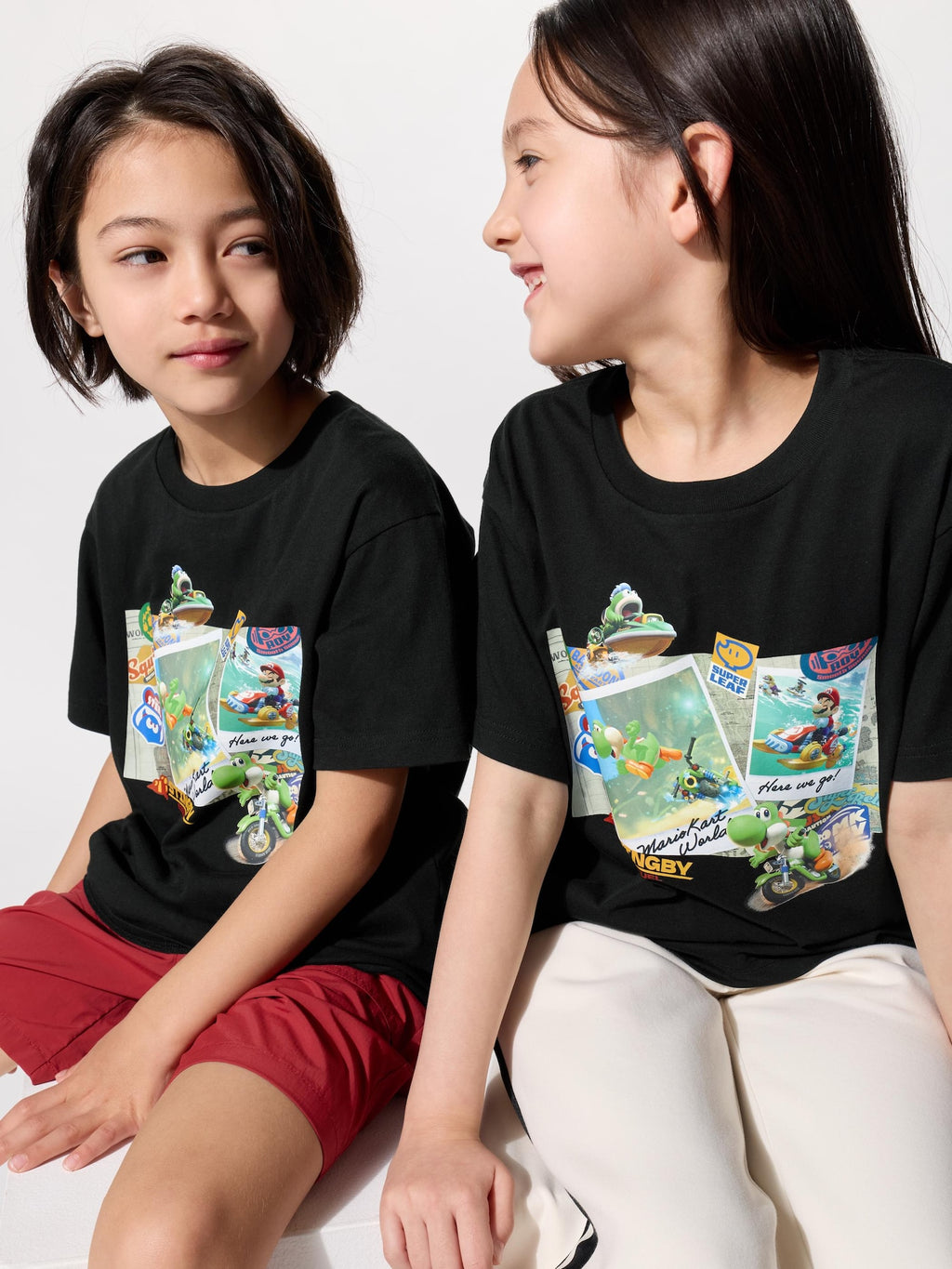 유니클로 키즈 반팔 일본 UNIQLO UT 마리오 카트 월드 맵 티셔츠 491233