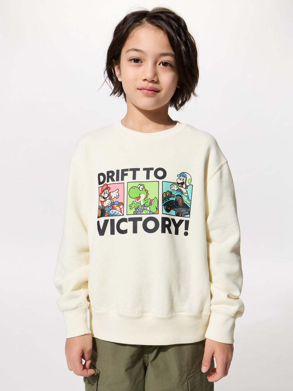 유니클로 키즈 긴팔 일본 UNIQLO 마리오 카트 월드 빅토리 스웻셔츠 티셔츠 491376