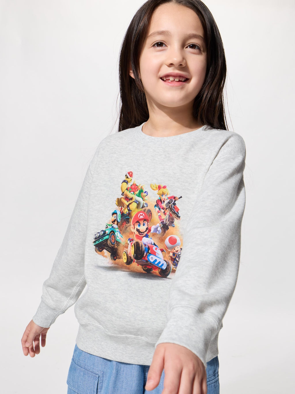유니클로 키즈 긴팔 일본 UNIQLO 마리오 카트 월드 캐릭터 스웻셔츠 티셔츠 491377