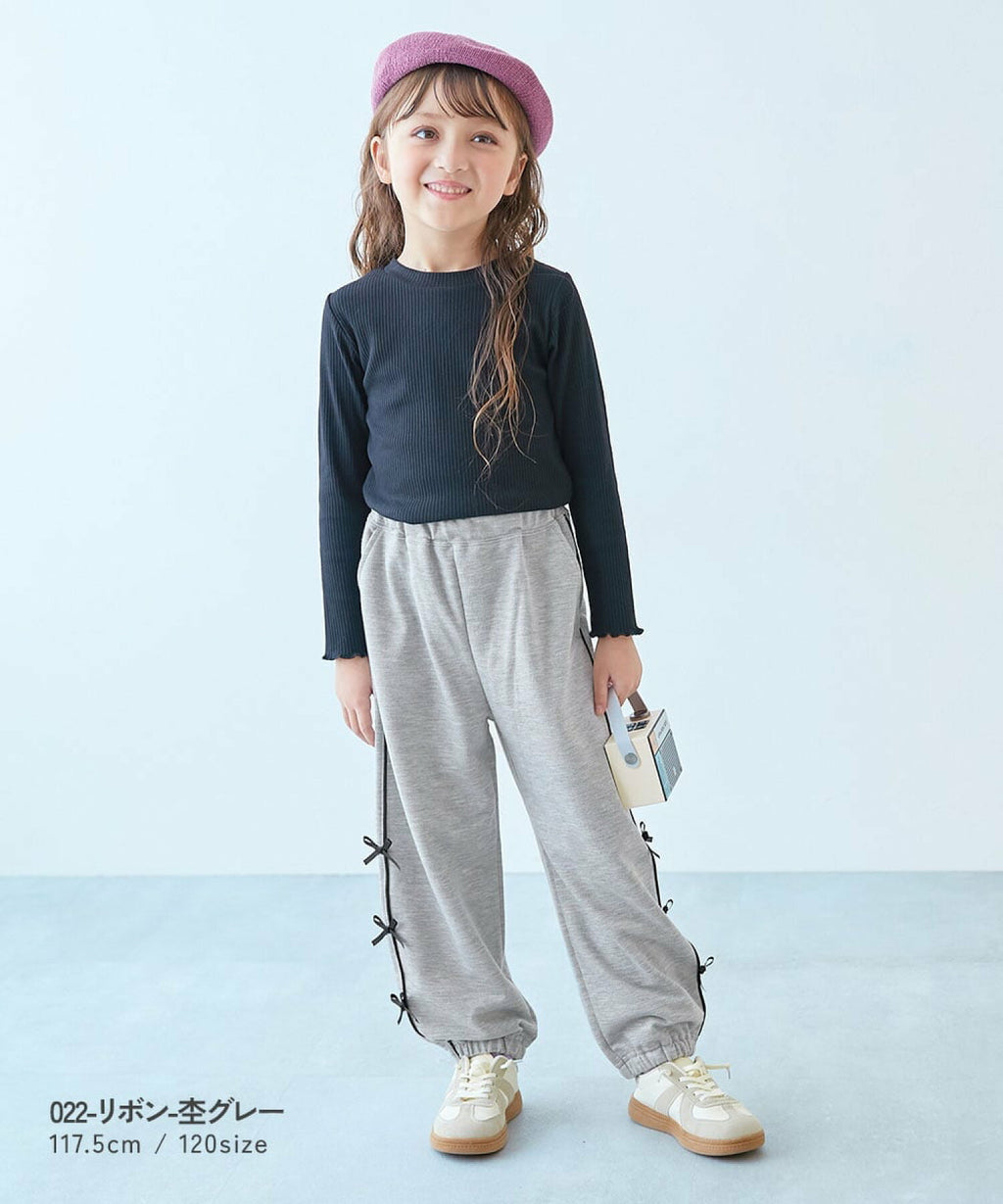 데비록 바지 일본 devirock 걸스 리본 프릴 스웻 팬츠 5컬러