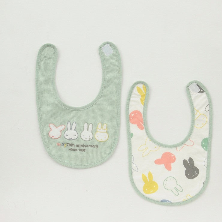 미피 턱받이 일본 신생아 아기 시마무라 베이비 캐릭터 70주년 히스토리 디자인 2장 세트 5타입