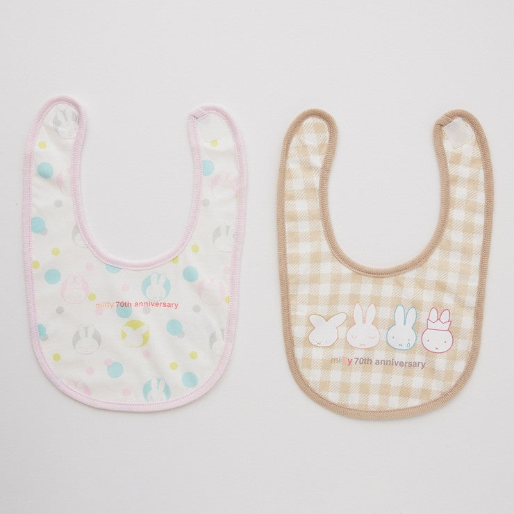 미피 턱받이 일본 신생아 아기 시마무라 베이비 캐릭터 70주년 히스토리 디자인 2장 세트 5타입