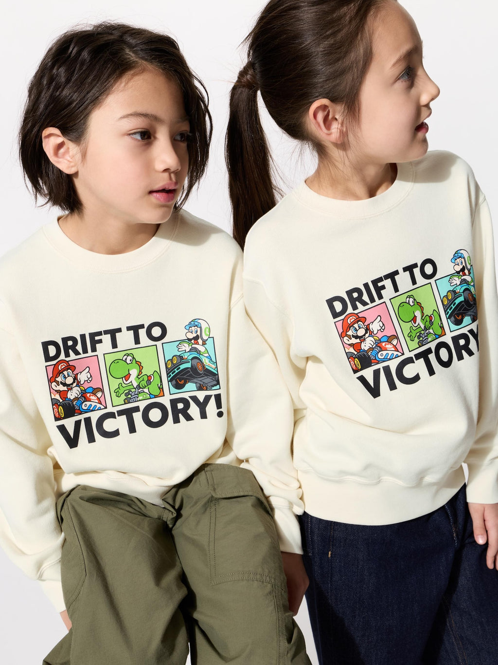 유니클로 키즈 긴팔 일본 UNIQLO 마리오 카트 월드 빅토리 스웻셔츠 티셔츠 491376