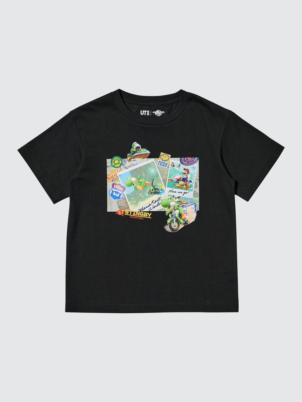 유니클로 키즈 반팔 일본 UNIQLO UT 마리오 카트 월드 맵 티셔츠 491233