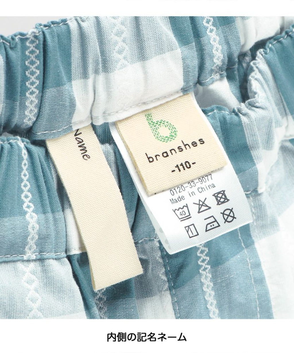브란셰스 바지 일본 branshes 블록 체크 무늬 하프 반바지 2컬러