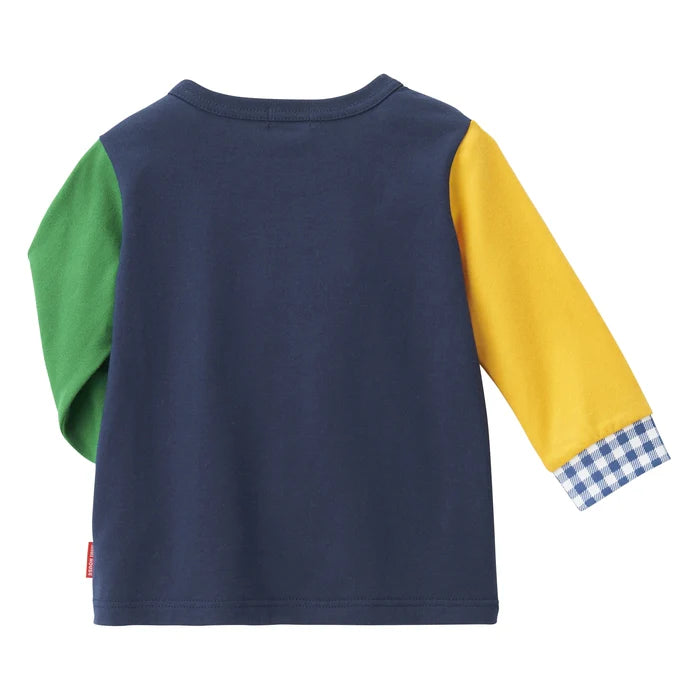 미키하우스 티셔츠 일본 키즈 긴팔티 커프 체크 2컬러