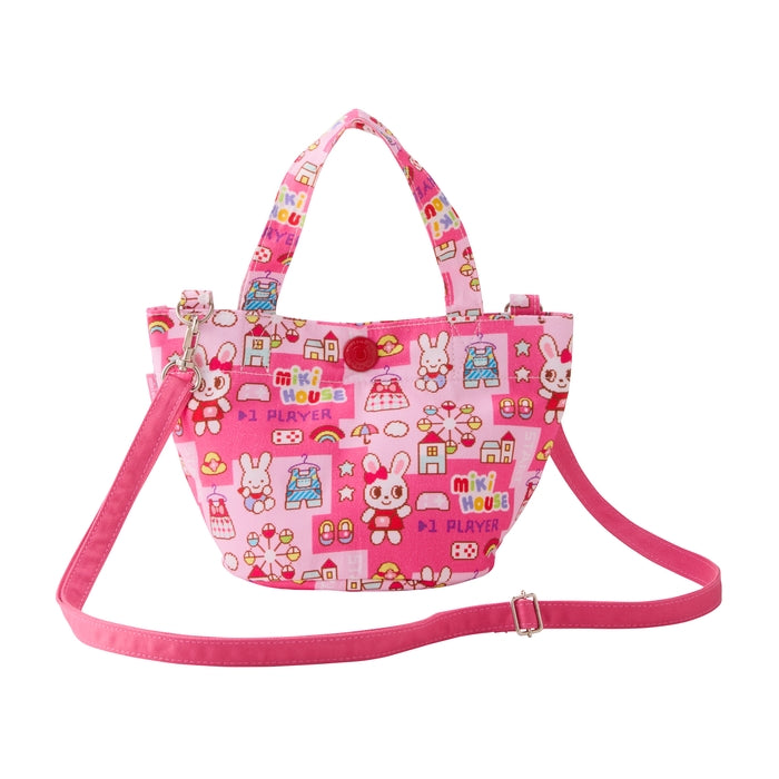 미키하우스 키즈 가방 일본 유아 토트 숄더백 레트로 게임 디자인 2컬러